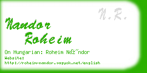 nandor roheim business card